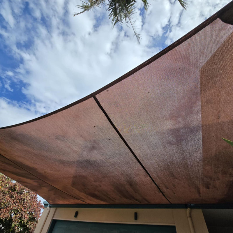 Shade Sail Cleaning Brown Shade Sail Before