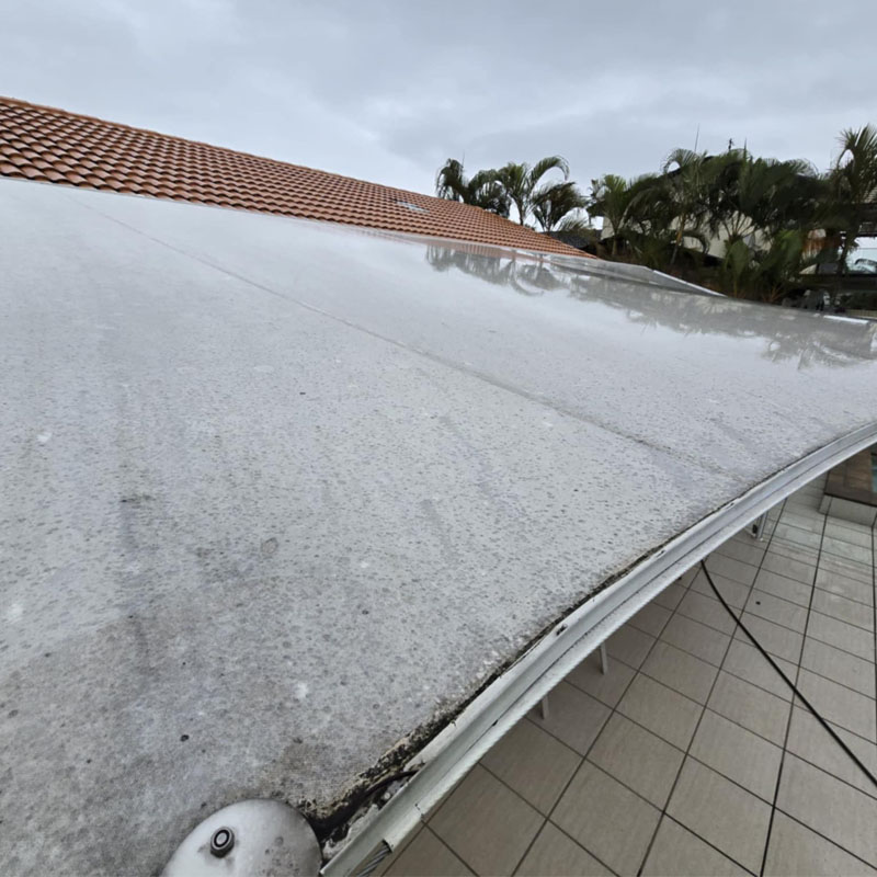 Shade Sail Cleaning White Shade Sail Before